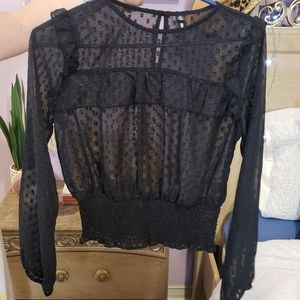 Design lab sheer blue top